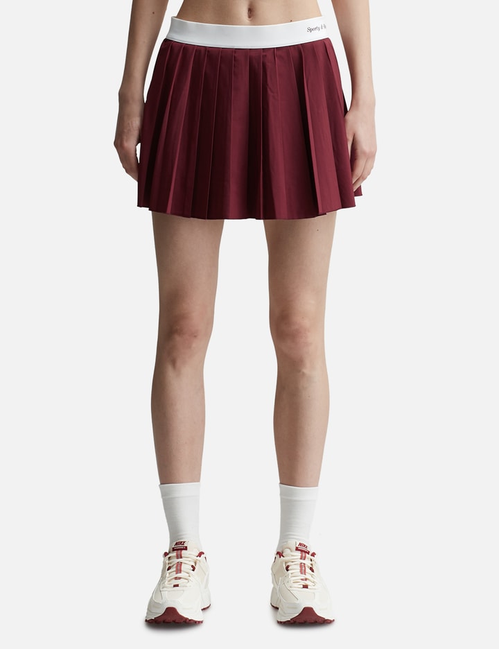 Sporty &amp; Rich Classic Logo Pleated Skirt In Red