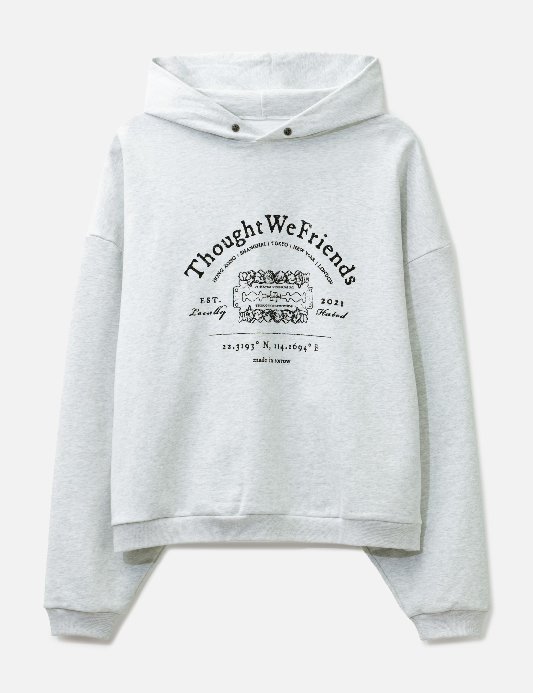 "Leon" Grey Studded Hoodie view 16