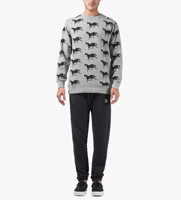 Heather Grey Downhill Horse Crewneck Sweater Placeholder Image