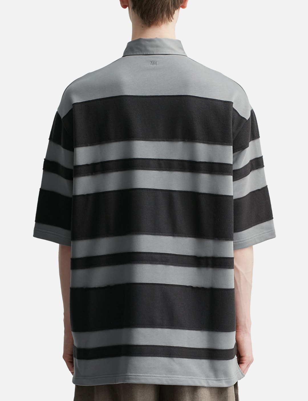 Grey Cotton Ami De Coeur Stiped Polo view 13