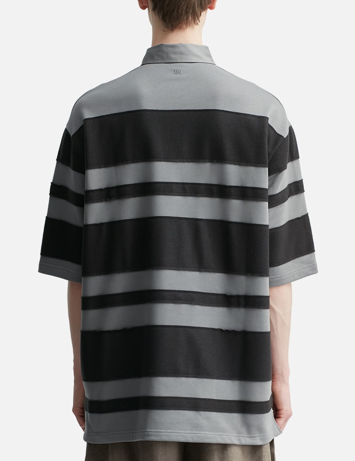 Grey Cotton Ami De Coeur Stiped Polo Placeholder Image
