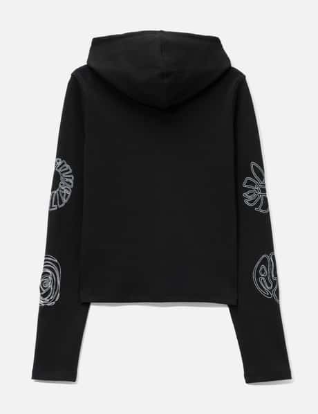 Nortey Rib Jersey Hoodie With Zipper And Embroidery view 11