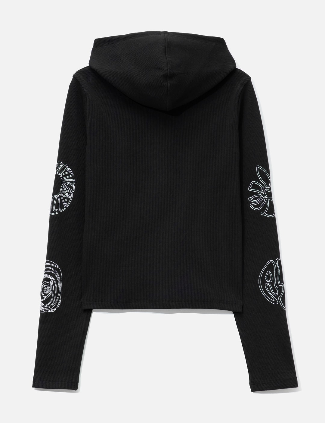 Nortey Rib Jersey Hoodie With Zipper And Embroidery view 12