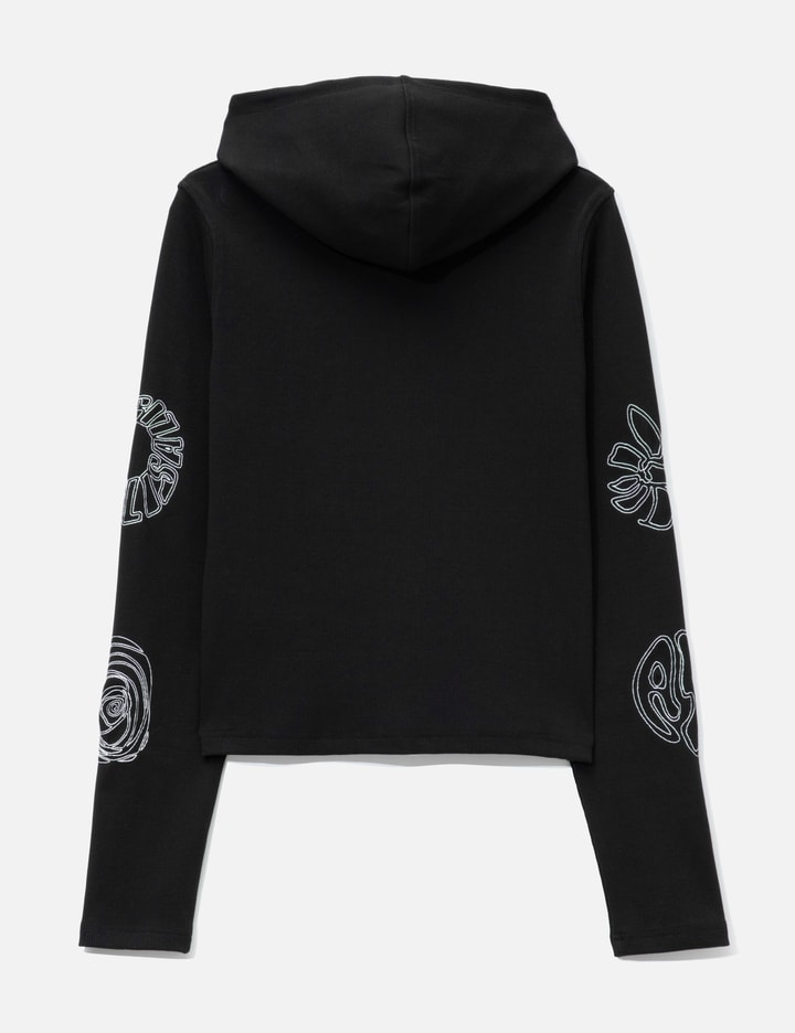 ALIS Nortey Rib Jersey Hoodie With Zipper And Embroidery