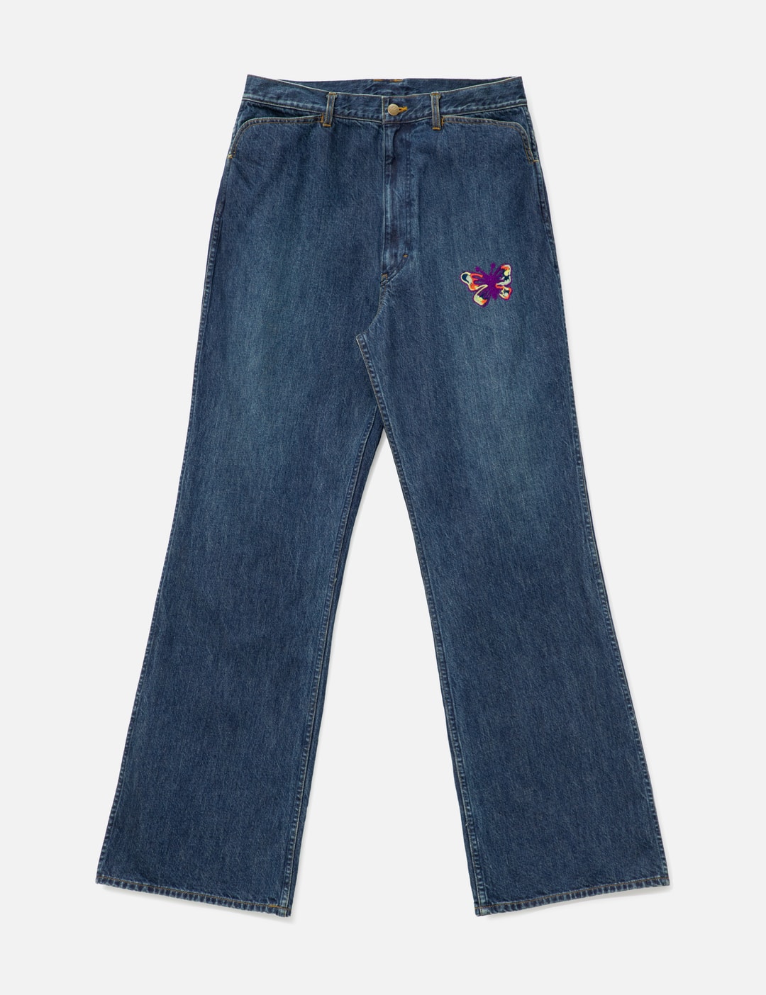 Papillon Embroidery Boot-Cut Jean - 12oz Denim