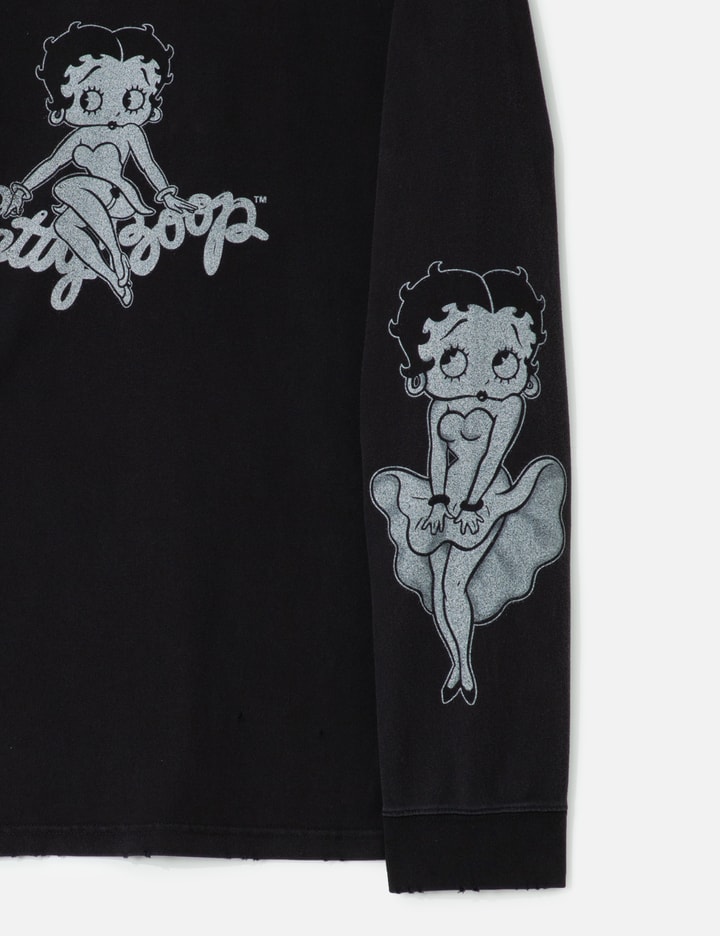 Mastermind Japan Mastermind World X X Betty Boop Damaged Boxy Long Sleeve T-shirt In Black
