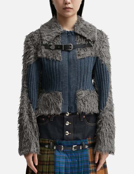 Andersson Bell New Olga Hairy Knit Zip-Up Jacket