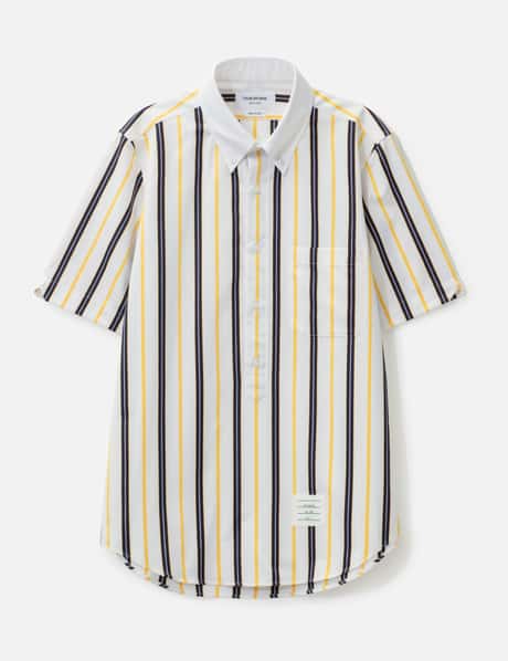 Repp Stripe Poplin Short Sleeve Shirt view 6