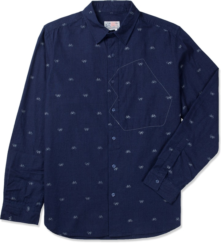 Navy Hidden Map Pockets Shirt Placeholder Image