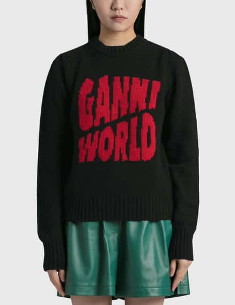 Ganni 가니 월드 퍼프 숄더 스웨터