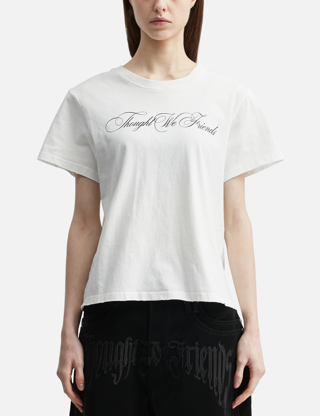 "Sera" Cursive Fitted T-Shirt In White view 11