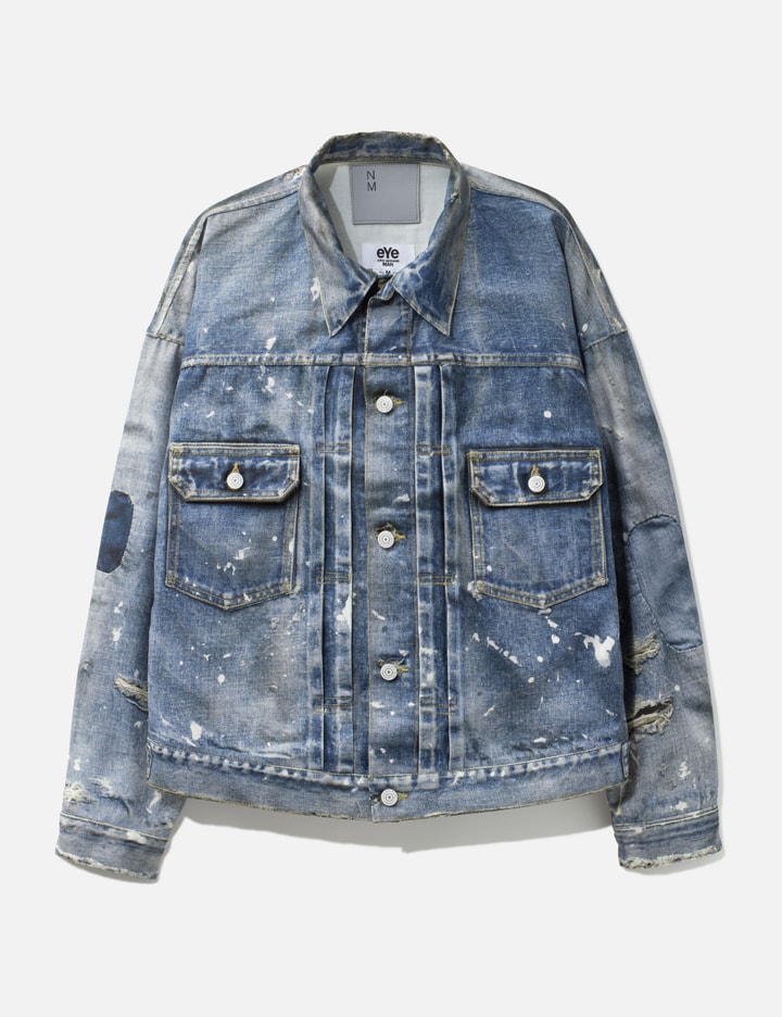 ジュンヤ ワタナベ マン Junya Watanabe MAN X New Manual Cotton Nylon Twill Transfer Printed Trucker Jacket