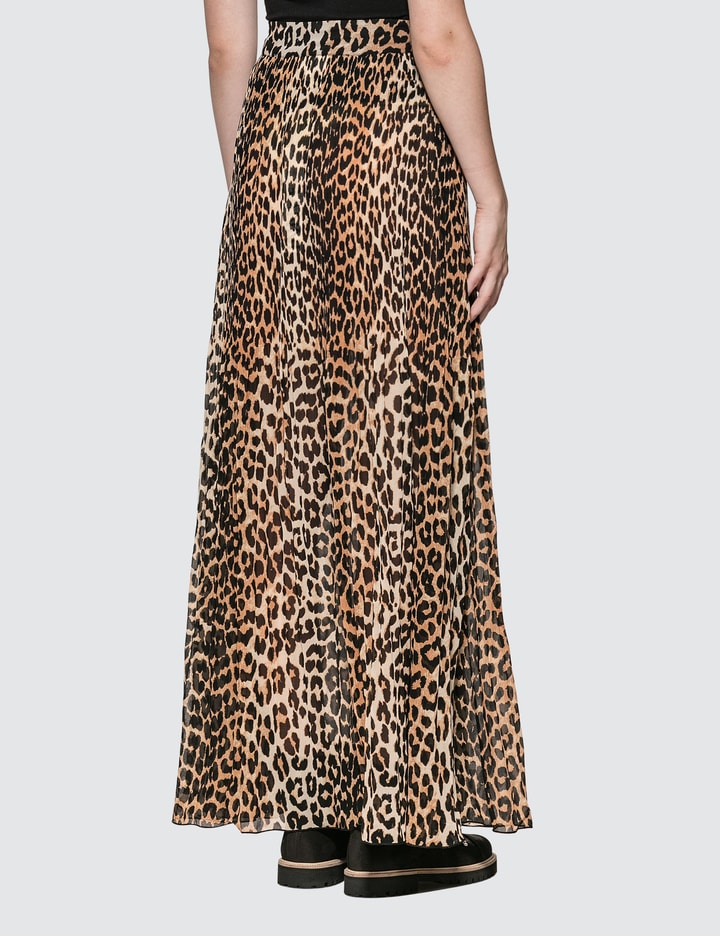 Leopard Pleated Georgette Maxi Skirt Placeholder Image