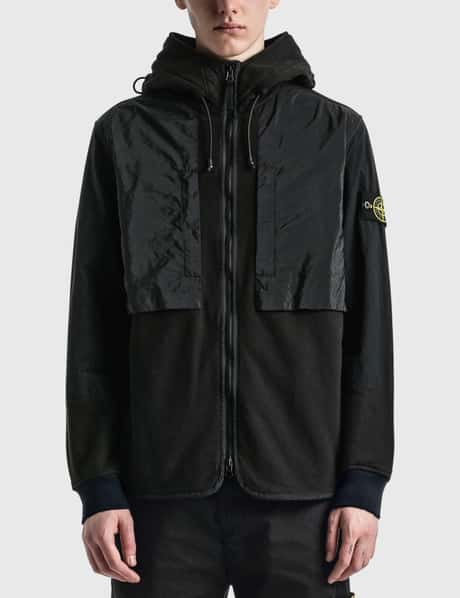 Stone Island Nylon Metal Panel Zip-Up Hoodie HBX