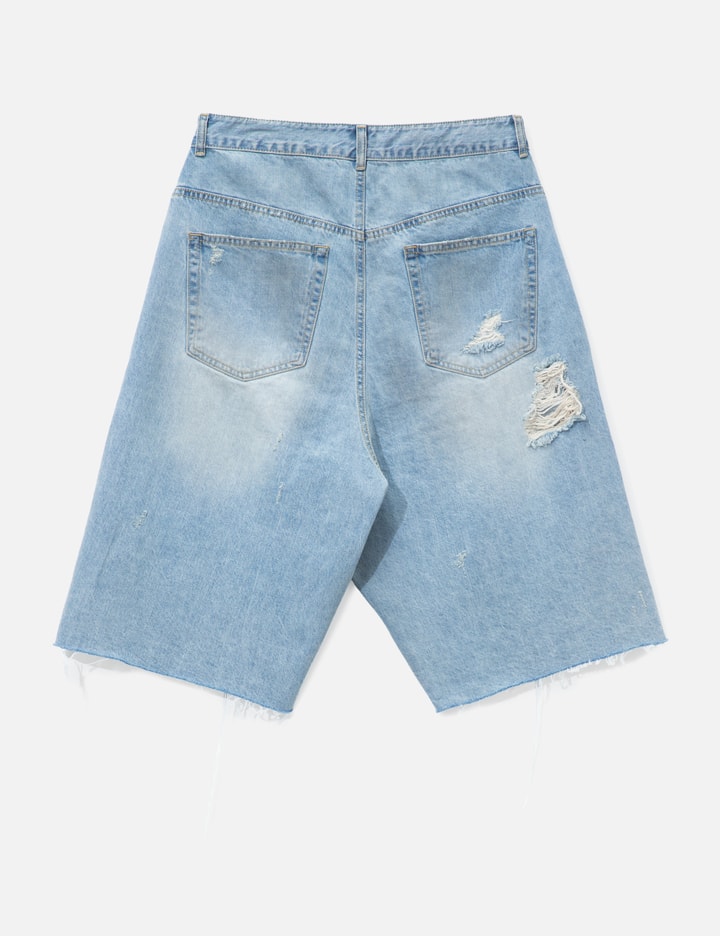 Protocol-Index Long Zipper Fly Denim Shorts