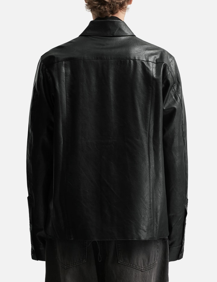 Black Synthetic Leather Cut Out Tiered Jacket Placeholder Image