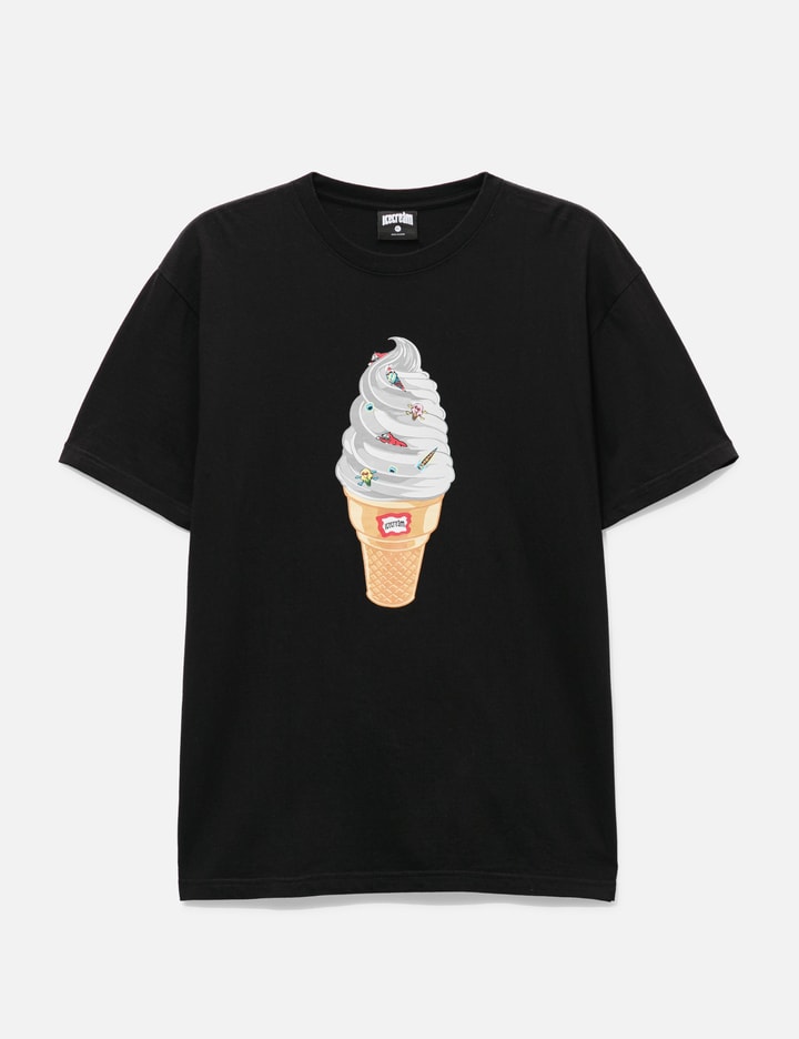 Icecream Graphic Print T-shirt In Black