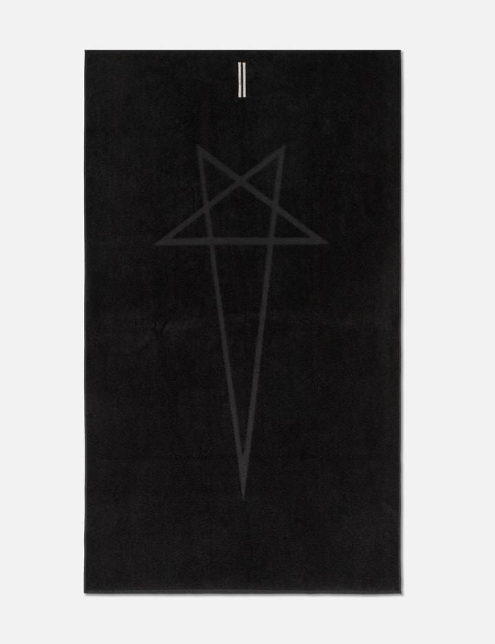 Shop Rick Owens Pentagram Beach Towel In Black
