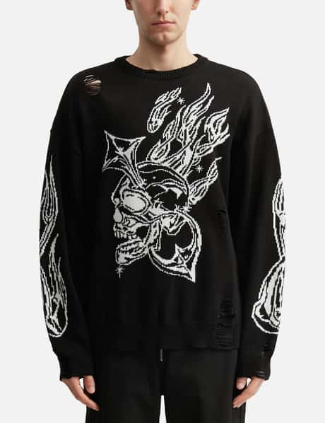 Chrome Skull Knit Sweater view 10
