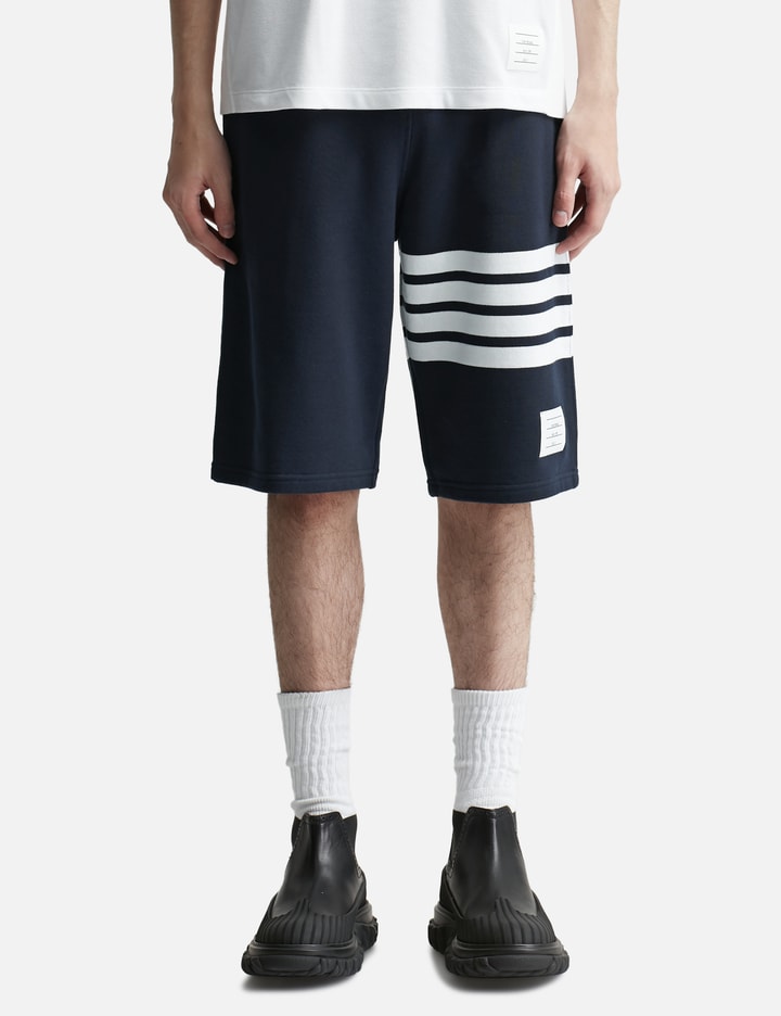 Shop Thom Browne Cotton Loopback Engineered 4-bar Sweat Shorts In Blue
