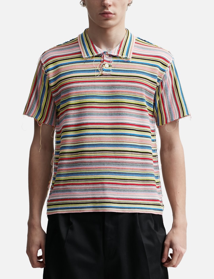 Stripe Knit Polo Shirt Placeholder Image