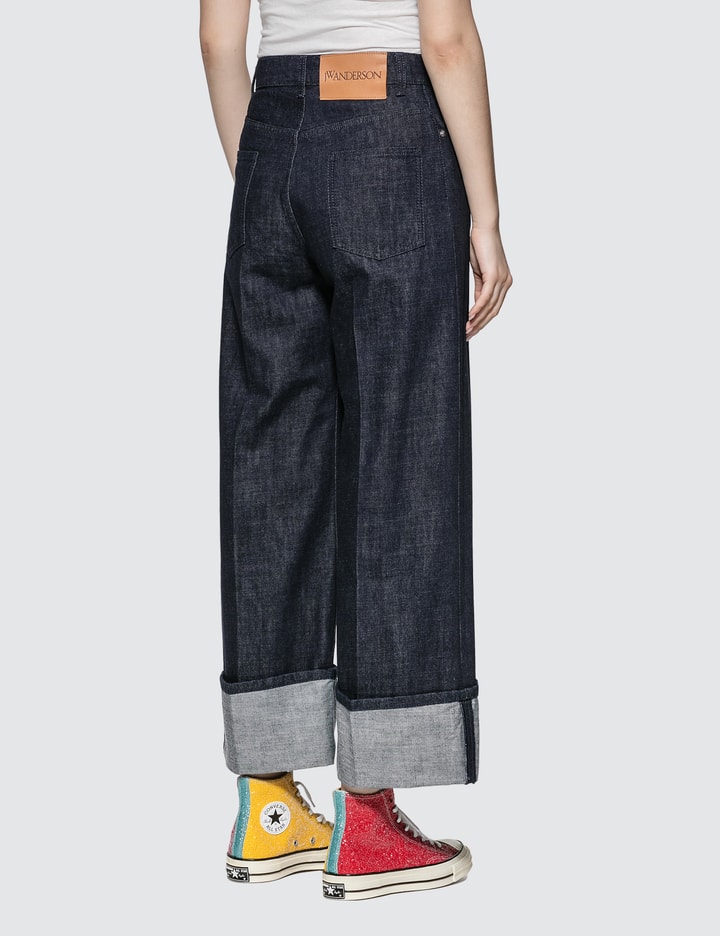 Turn Up Cuff Straight Leg Jeans Placeholder Image