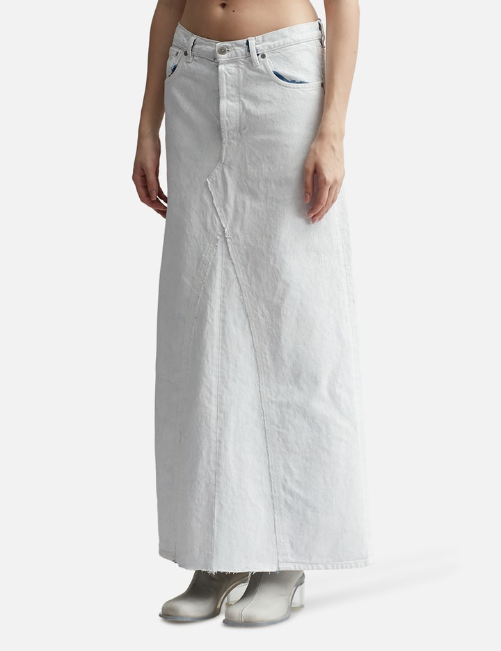 Shop Maison Margiela Denim Skirt In White