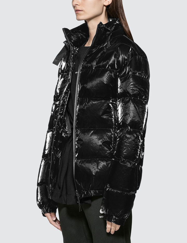 Patent Puffer Jacket With Nylon Buckle Placeholder Image