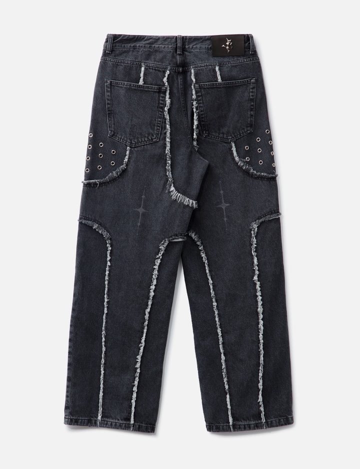 DESTROYED CROSS DENIM PANTS / BLACK Placeholder Image