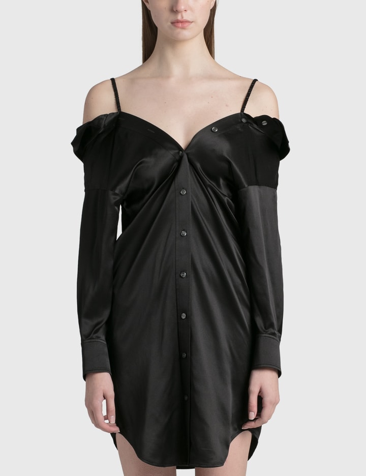 T By Alexander Wang - Off The Shoulder Shirt Dress | HBX T By Alexander Wang - Off The Shoulder Shirt Dress | HBX