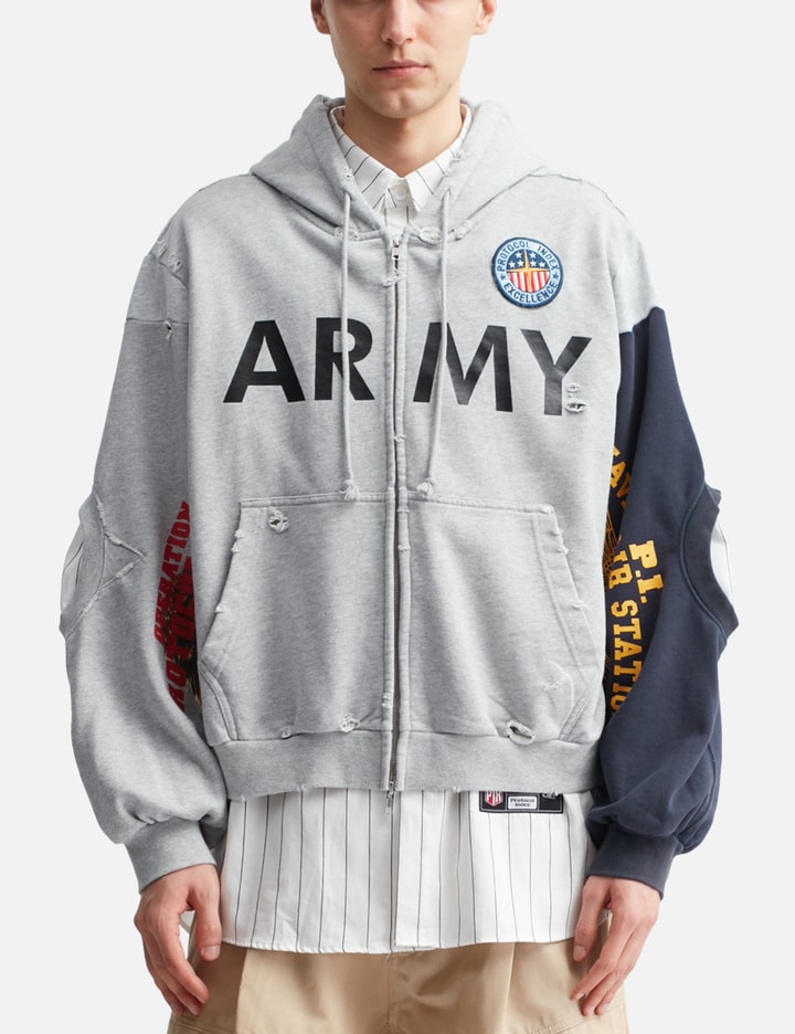 Reconstructed Sweatshirts Zip Hoodie Placeholder Image