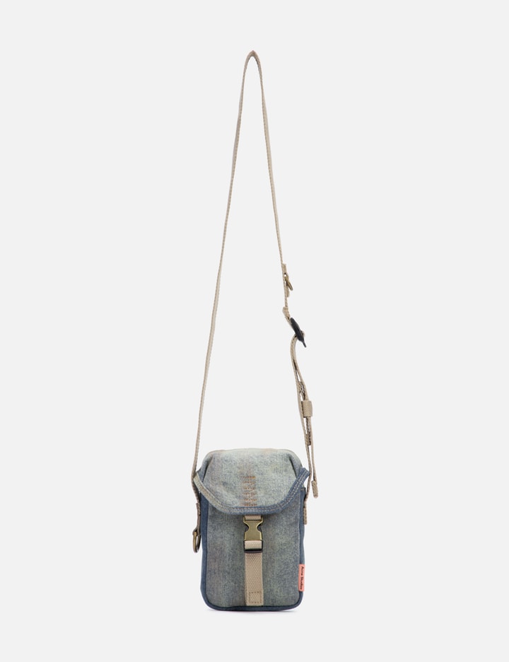 Acne Studios Denim Mini Pouch Bag In Gray