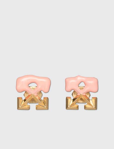 Off-White Mini Arrow Bloob Earrings Gold Pink