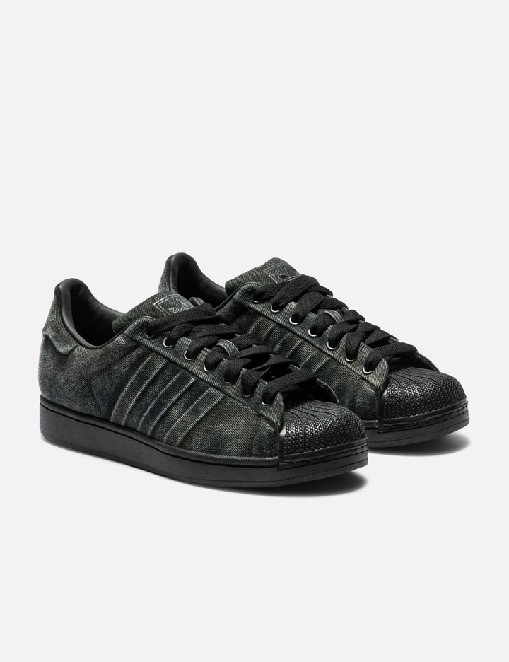 adidas Originals Superstar II Prem - Washed black denim low-top with embossed 3-Stripes | HBX adidas Originals Superstar II Prem - Washed black denim low-top with embossed 3-Stripes | HBX