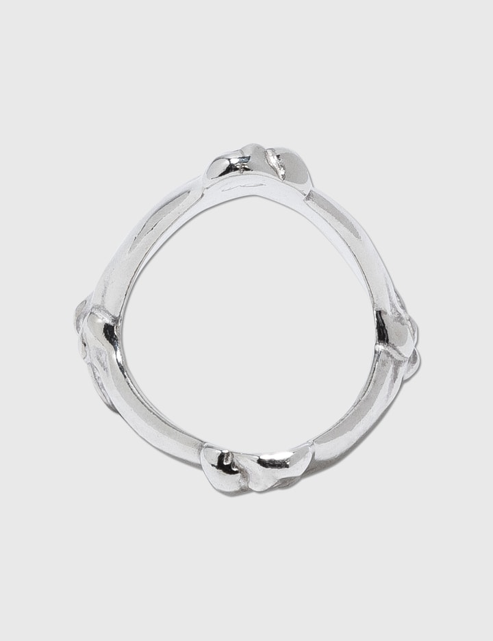 Crossed Tibia Ring Shinbone Sterling Silver Ring. 