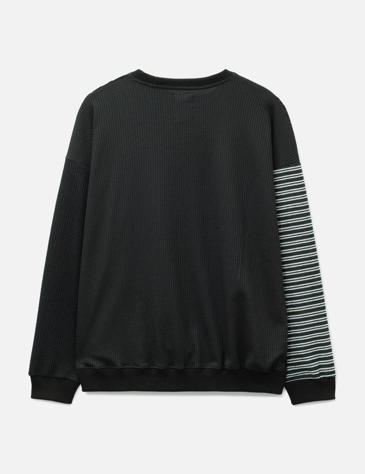 AJOBYAJO Mixed Fabric Panel Sweatshirt