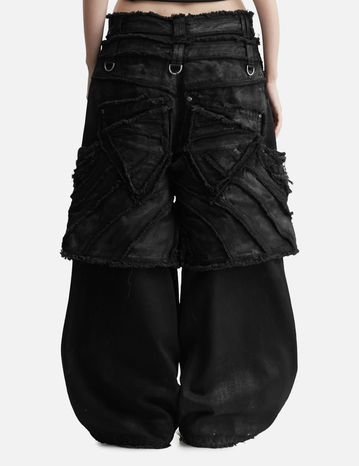 Thought We Friends Attached Detachable Waxed Distressed Denims
