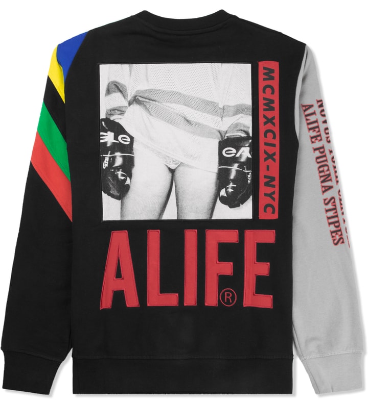 ALIFE Black Champion Crewneck Sweater