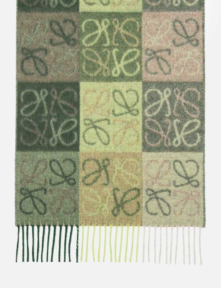 Shop Loewe Checkerboard Scarf In Multicolor