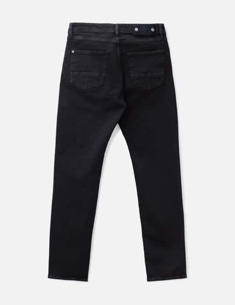 Stretch Black Denim-Rinsed Slim Fit Five-Pocket Jeans view 8