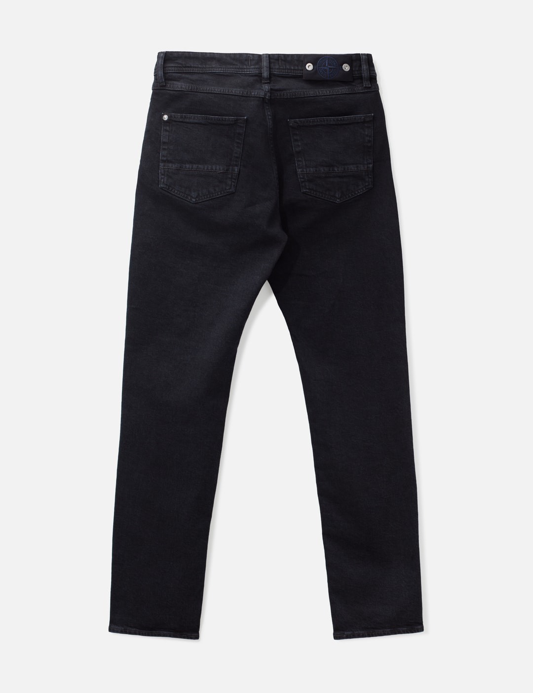 Stretch Black Denim-Rinsed Slim Fit Five-Pocket Jeans view 9