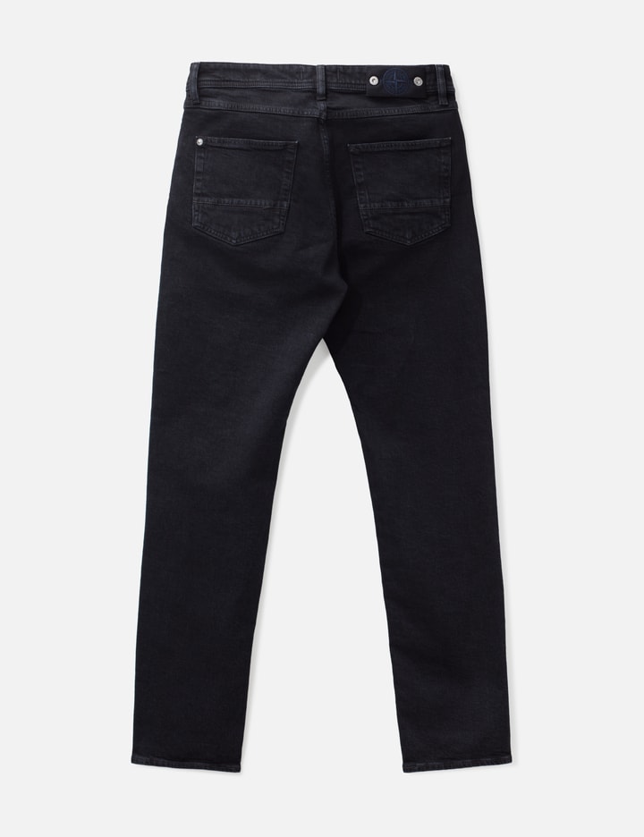 Stone Island Stretch Black Denim-Rinsed Slim Fit Five-Pocket Jeans