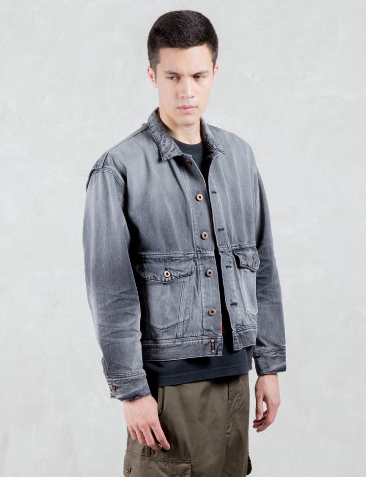 Drop Shoulder Washed Denim Jacket Placeholder Image