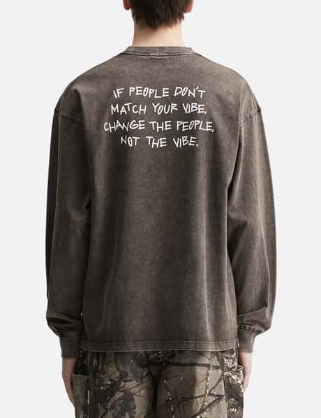 "Dont Change The Vibe Black Washed" Longsleeve T-Shirt view 12