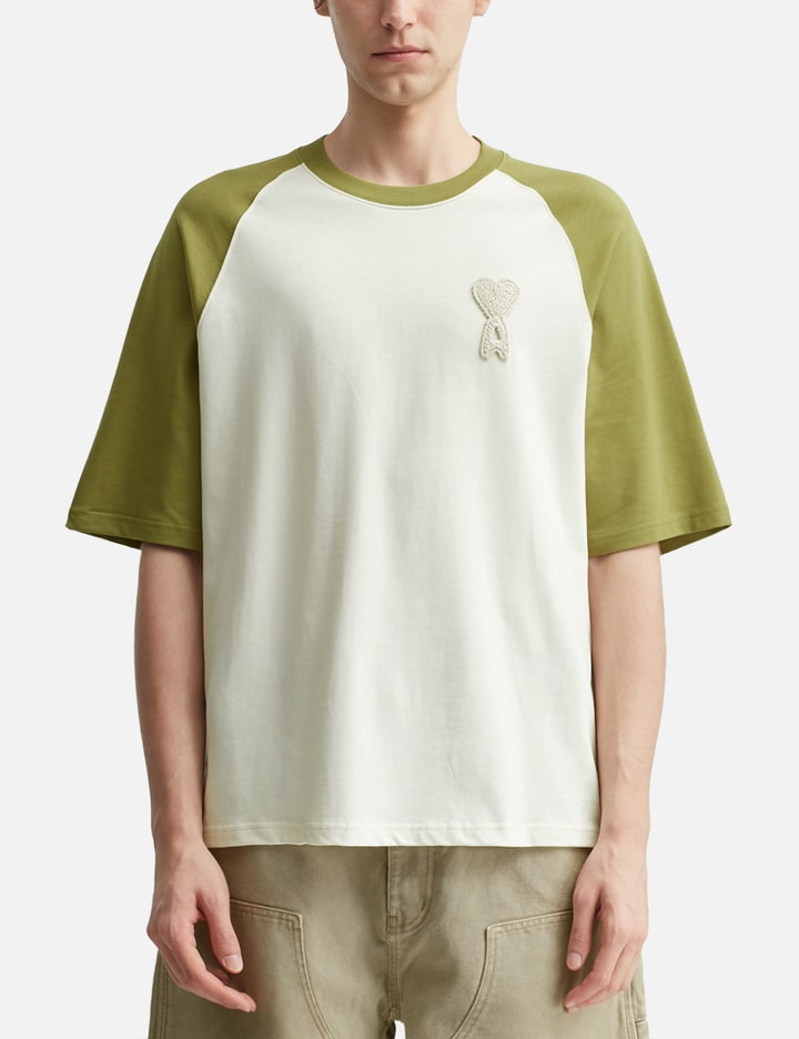 Ami Ami De Coeur Two Tone Thick Cotton Jersey T-Shirt