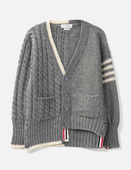 Thom Browne Funmix Cropped Wool Cardigan