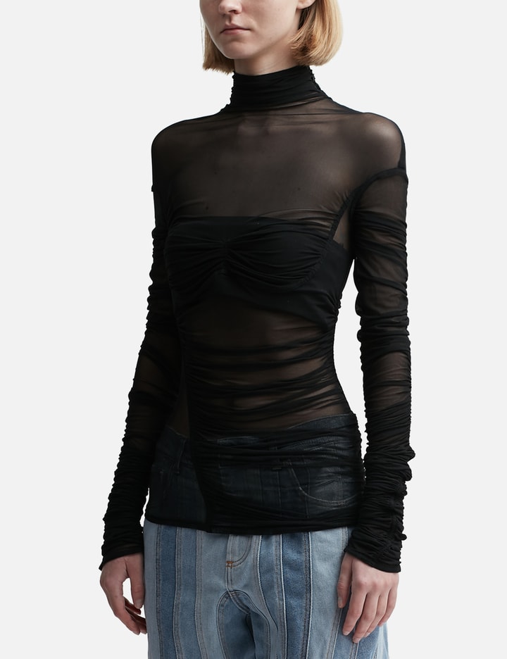 Ruched Mesh Top Placeholder Image