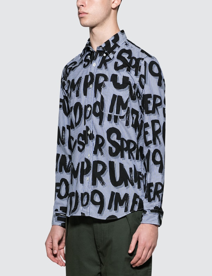 Patterned All Over Graffiti B.D Shirt Placeholder Image