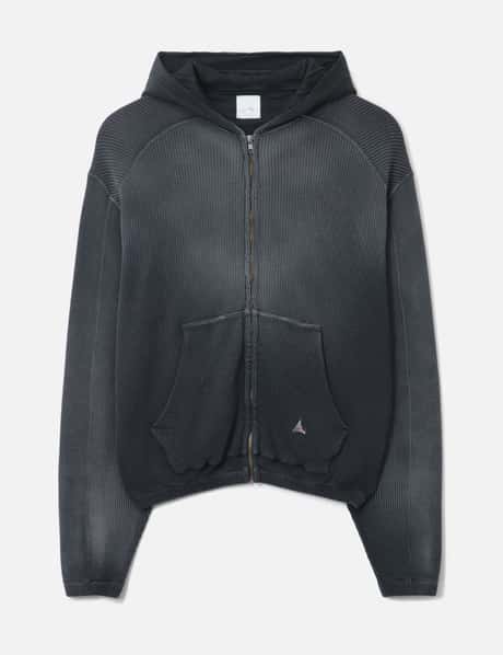 ROA Bee Sun Faded Waffle Zip Up Hoodie