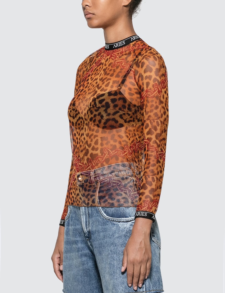 Leopard Print Mesh Top Placeholder Image